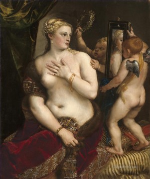  Espejo Arte - Venus frente al espejo 1553 desnuda Tiziano Tiziano